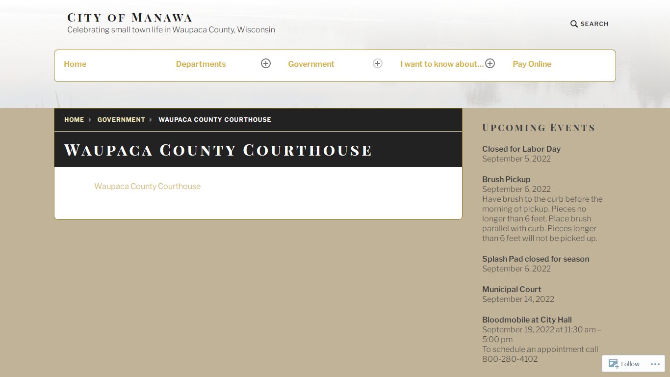 Waupaca County Courthouse – City of Manawa